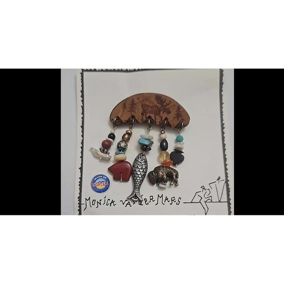 Estate Jewelry - Monica Vander Mars Wood Brooch #0156